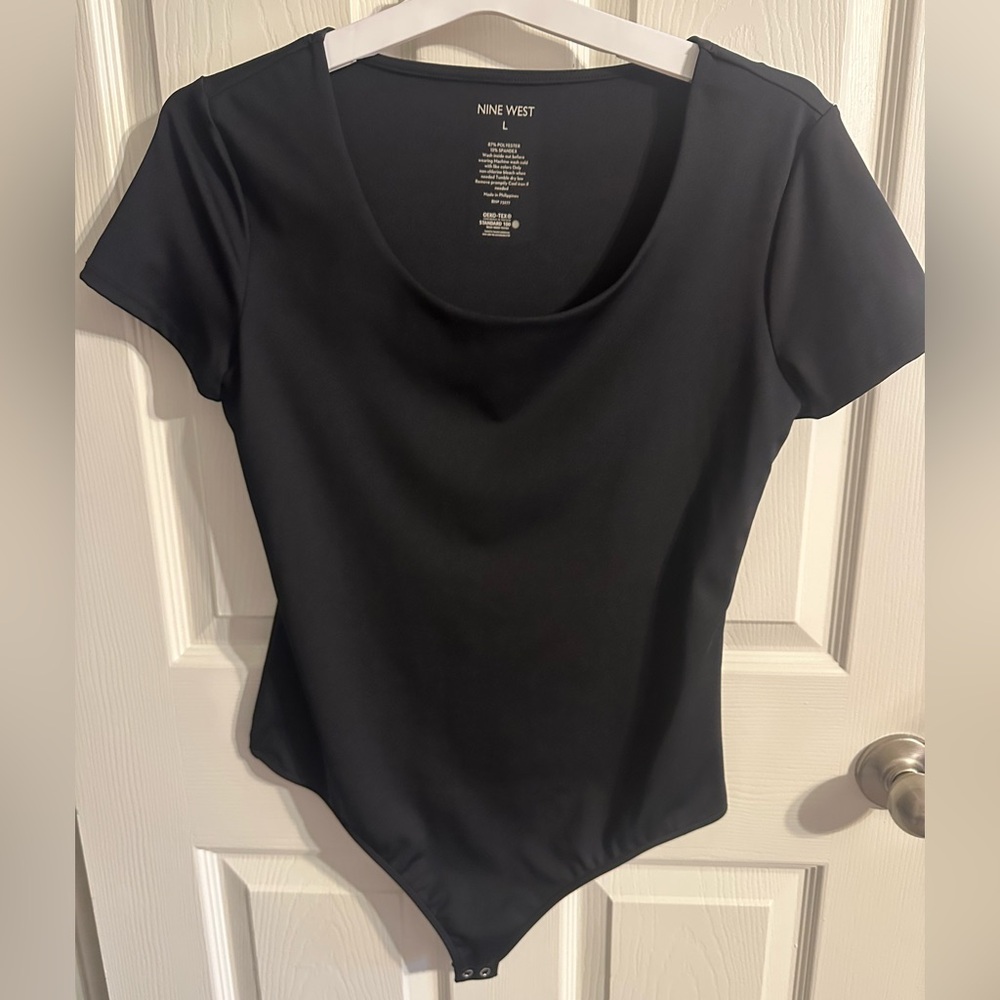 Nine West Black Short Sleeve Bodysuit. Never worn.